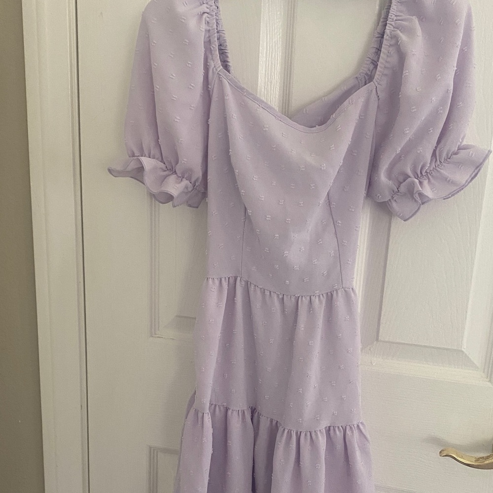 Lavender Puff Sleeve Dress